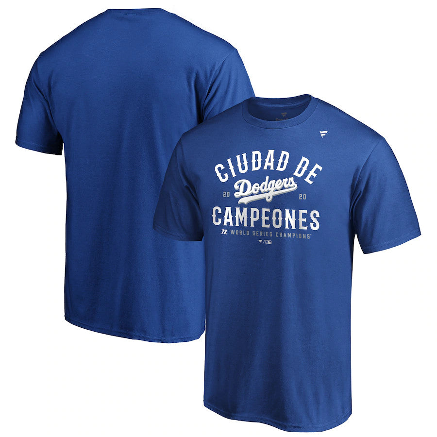 Fanatics Los Angeles Dodgers Men's World Series Champs Ciudad T-Shirt 20 Blu / S