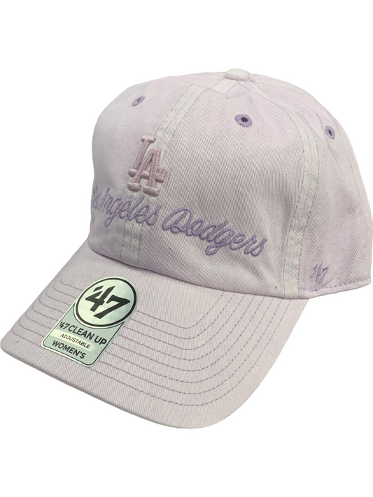 LOS ANGELES DODGERS WOMEN'S '47 BRAND ADJUSTABLE CLEAN UP HAT - COSMOS HAZE