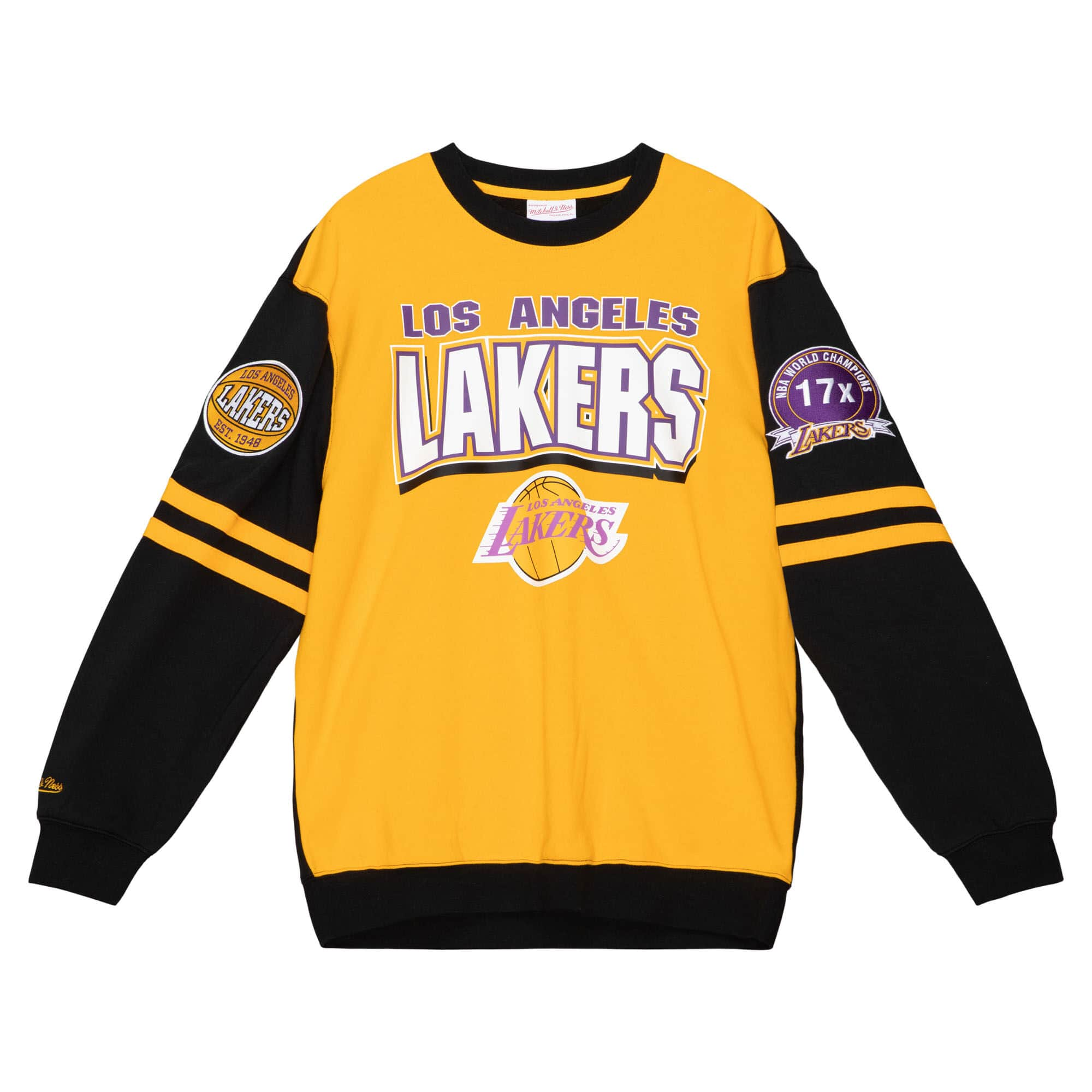 LOS ANGELES LAKERS MEN S ALL OVER CREWNECK SWEATSHIRT 2.0 JR S SPORTS