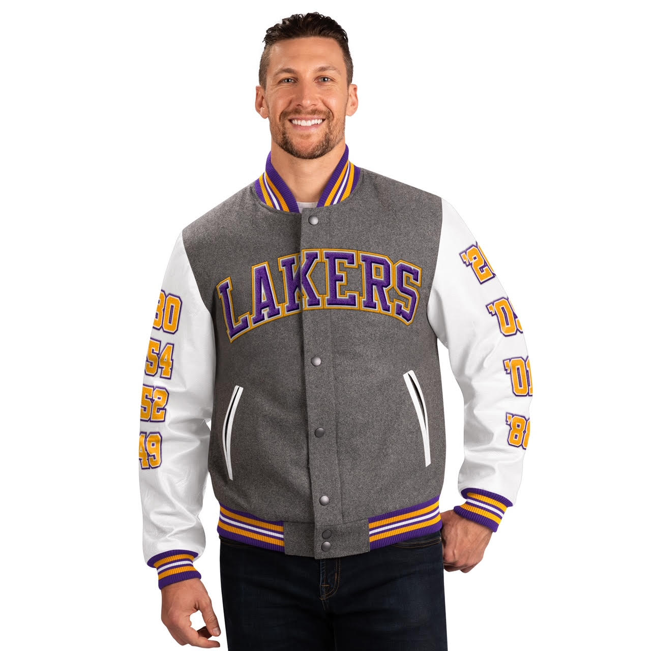 Maker of Jacket Clearance Sale Los Angeles Lakers NBA Varsity Size Men's XL