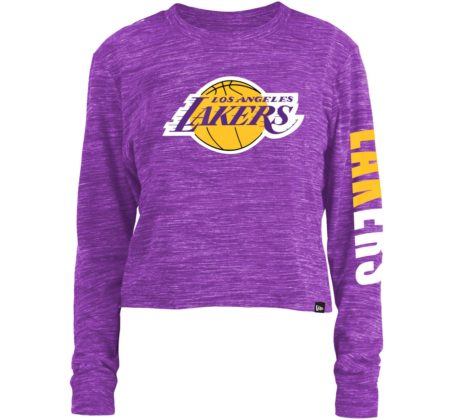 LOS ANGELES LAKERS WOMEN'S SPACE DYE CROP TOP LONG SLEEVE