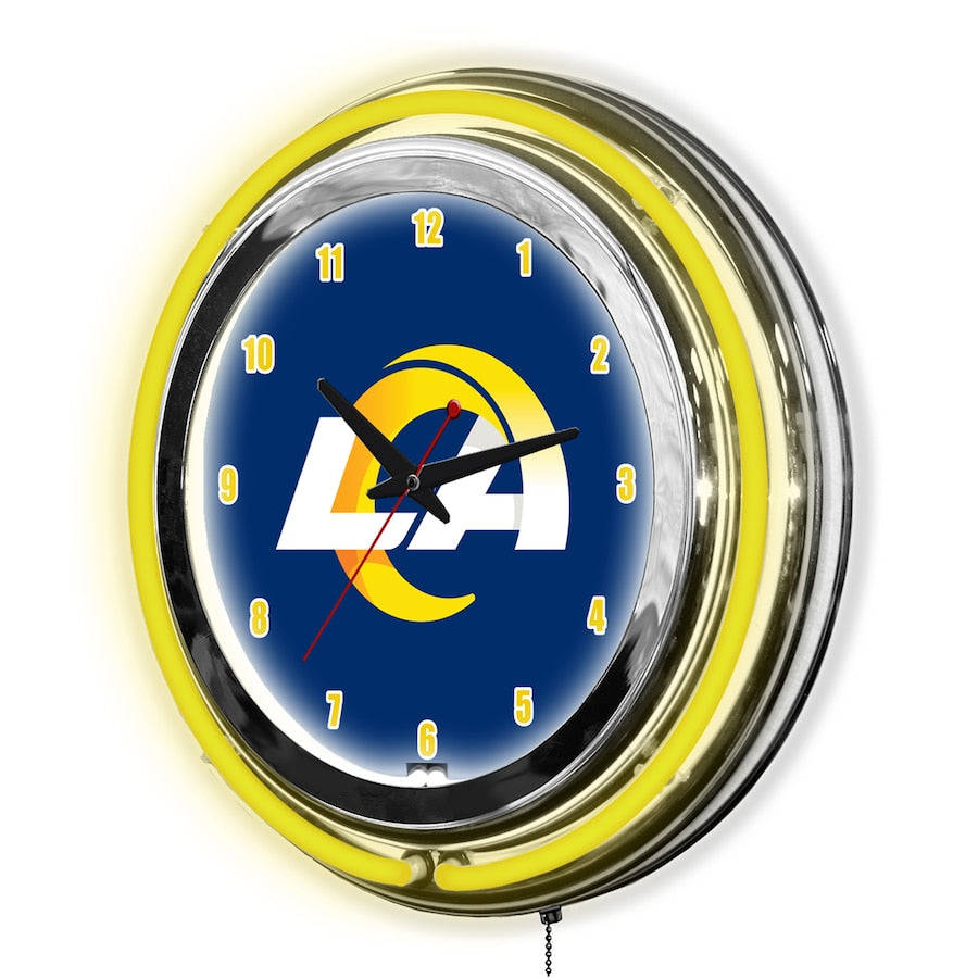 LOS ANGELES RAMS 14" NEON CLOCK