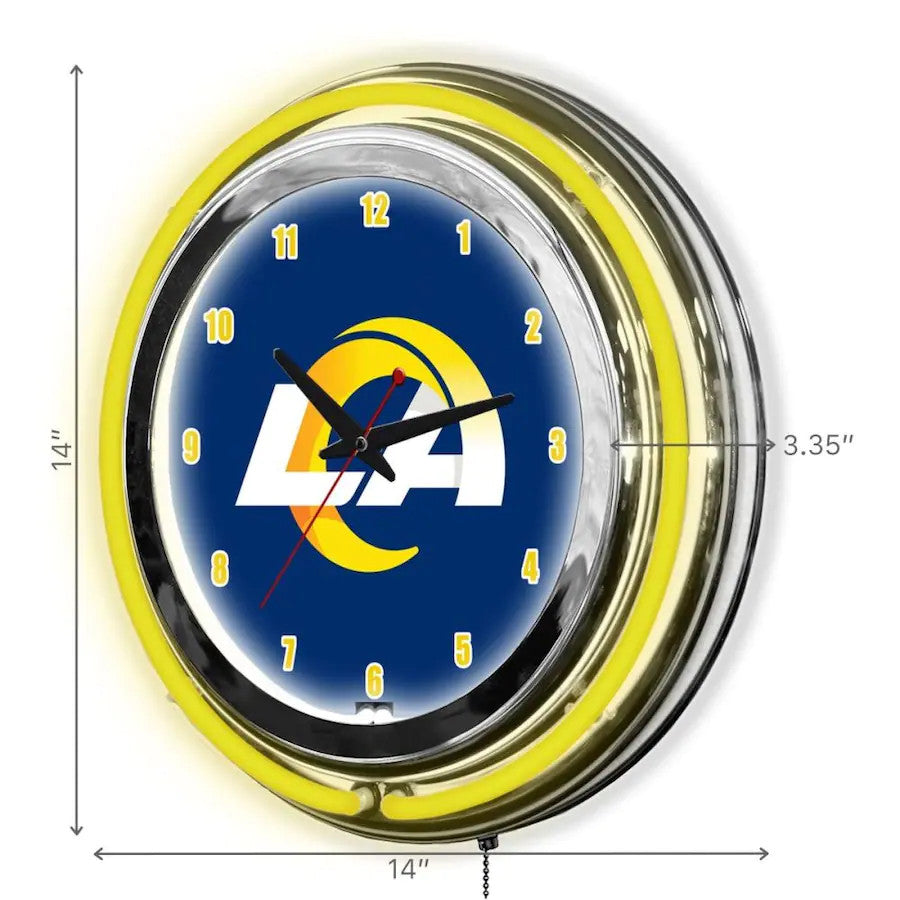 LOS ANGELES RAMS 14" NEON CLOCK
