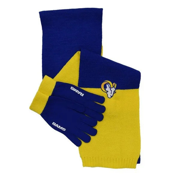CONJUNTO DE BUFANDA DE COLORBLOCK DE LOS RAMS DE LOS ÁNGELES