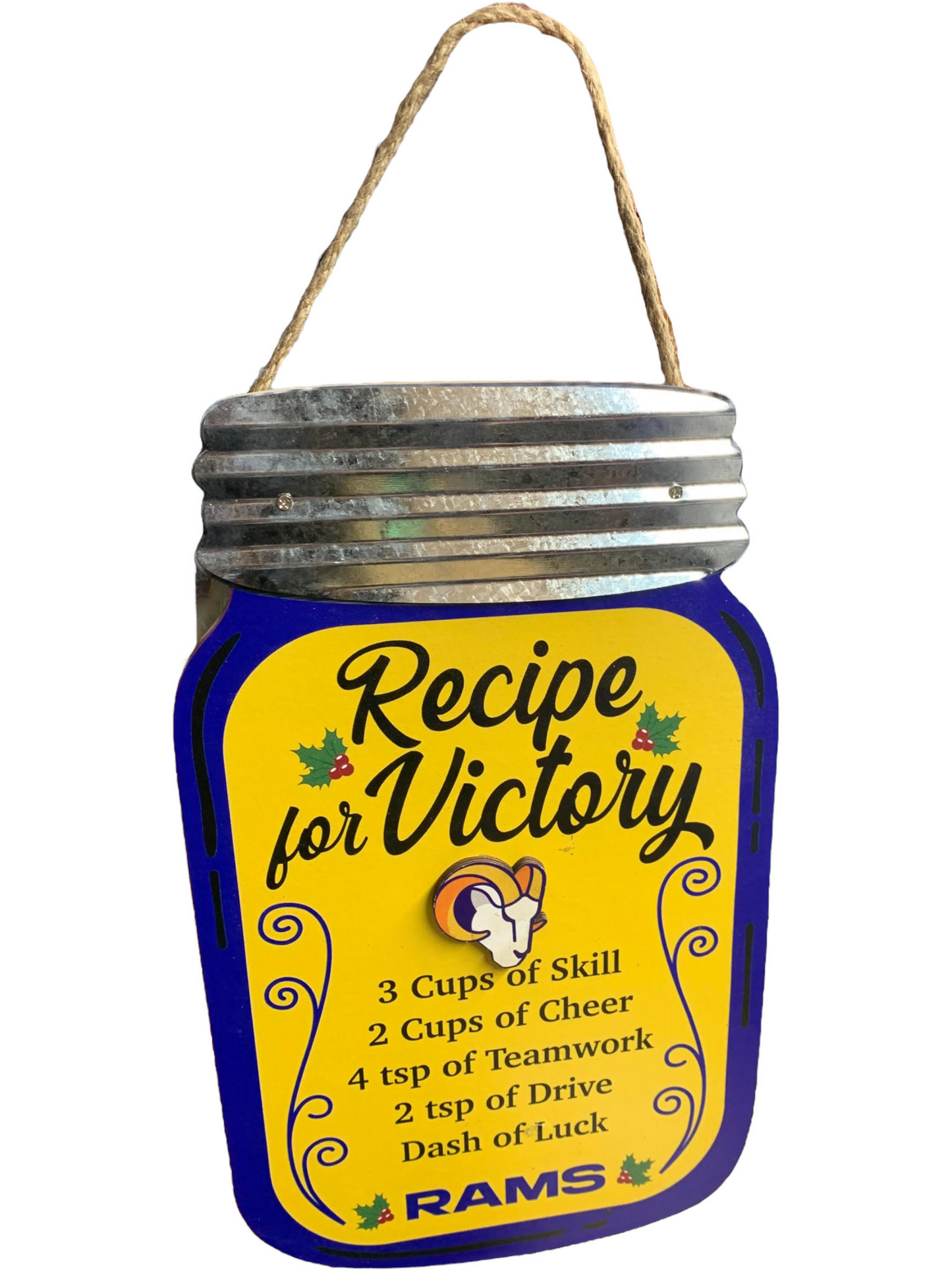LOS ANGELES RAMS MASON JAR RECIPE FOR VICTORY SIGN