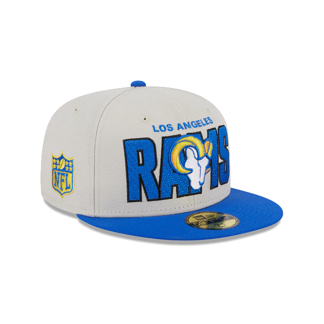 New Era 59FIFTY 2023 Draft Los Angeles Rams Hat - Stone, Royal Stone/Royal / 7 1/8