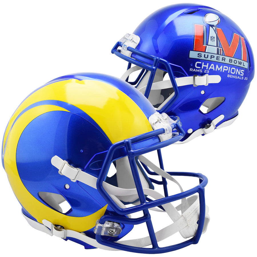 rams speedflex helmet in game LOS ANGELES RAMS SUPER BOWL LVI CHAMPIONS SPEED HELMET – JR'S SPORTS