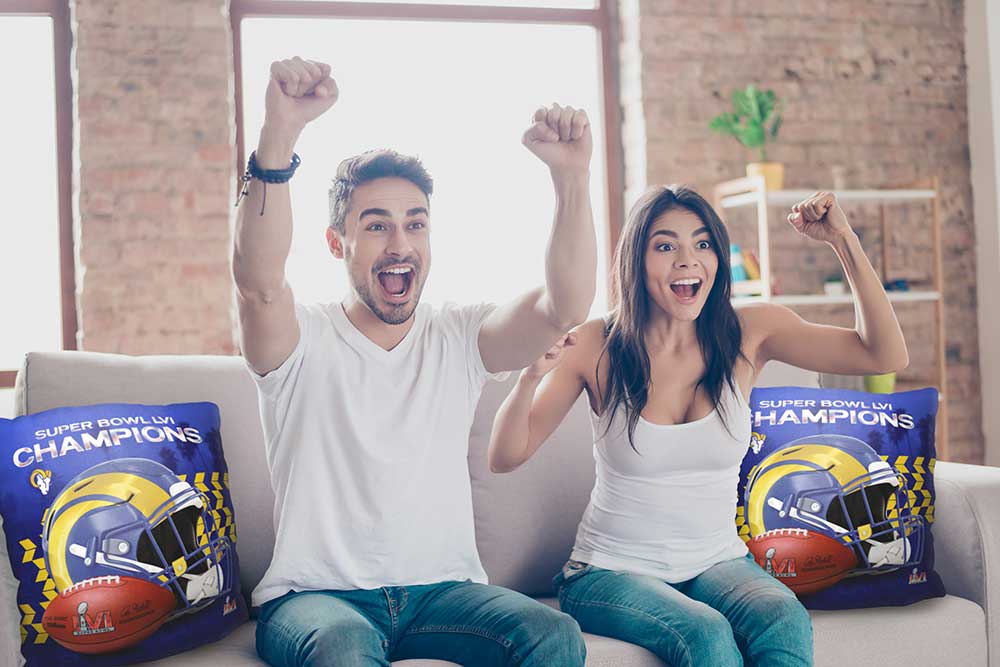 LOS ANGELES RAMS SUPER BOWL LVI CHAMPS PILLOW