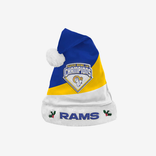 LOS ANGELES RAMS SUPER BOWL LVI CHAMPS SANTA HAT