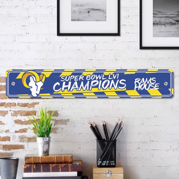 LOS ANGELES RAMS SUPER BOWL LVI CHAMPS STREET SIGN