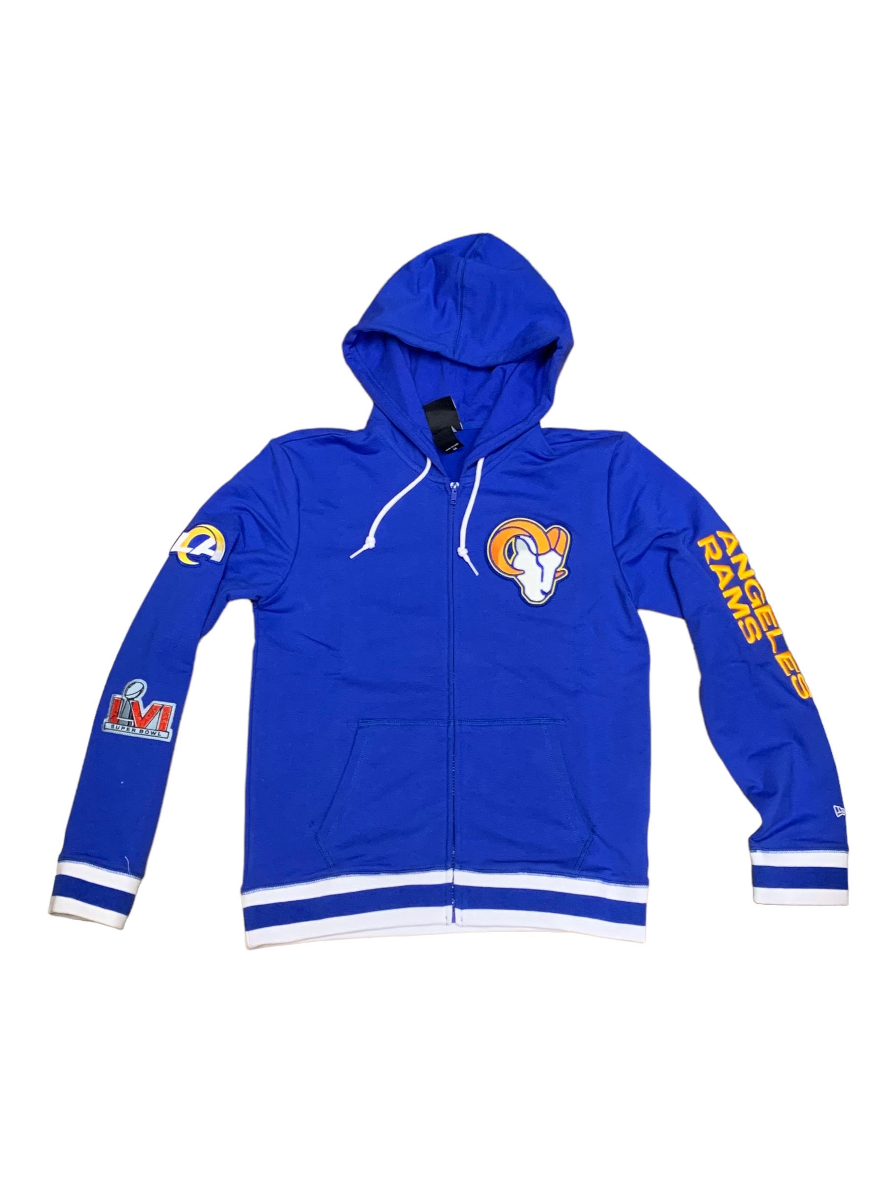 SUDADERA CON CAPUCHA Y CREMALLERA COMPLETA PARA MUJER LOS ANGELES RAMS –  JR'S SPORTS