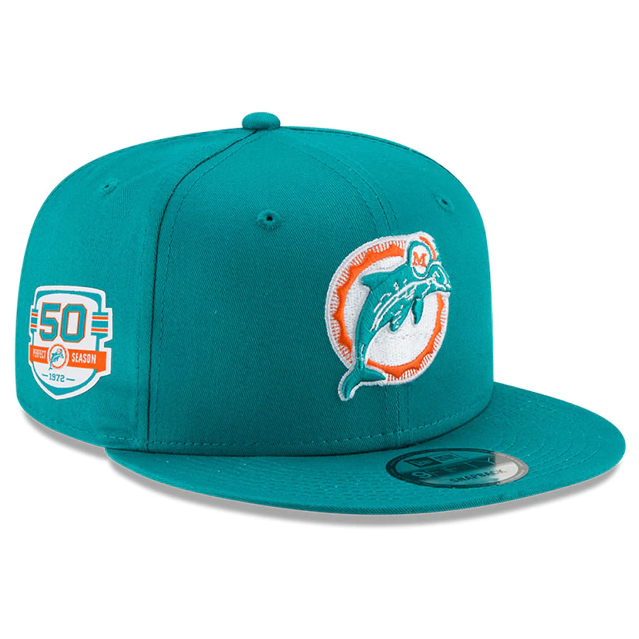 Miami Dolphins Perfect Score 50th Anniversary 9FIFTY Snapback Adjustable Hat