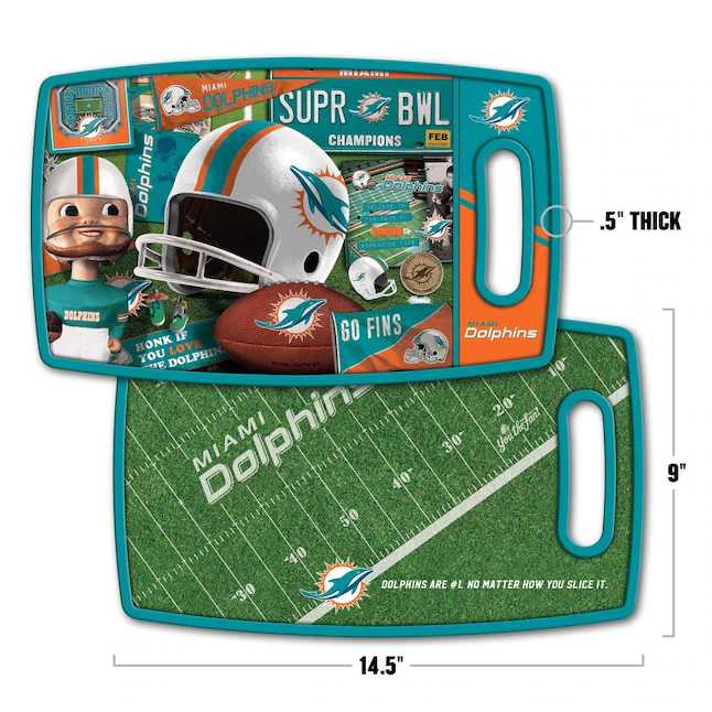 MIAMI DOLPHINS RETRO CUTTING BOARD
