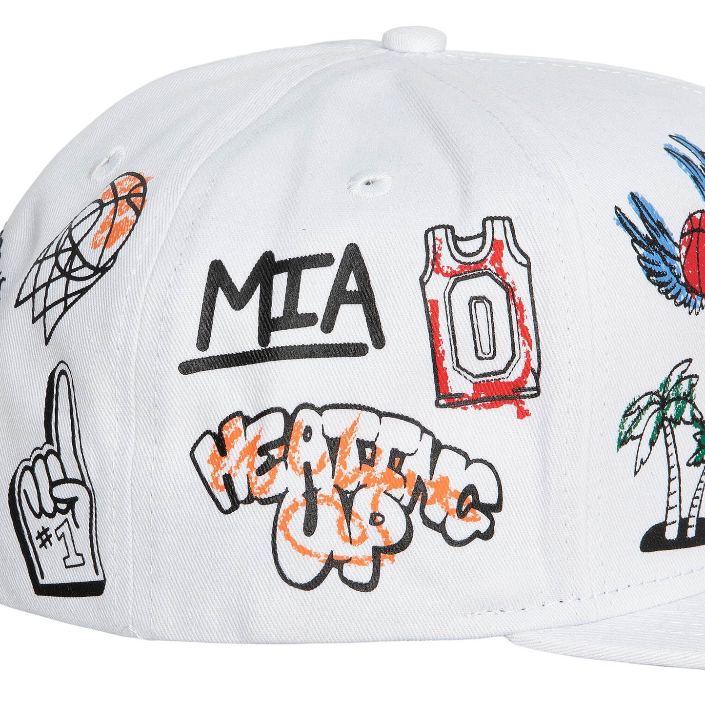 GORRA GORRA DIBUJADA A MANO DE MIAMI HEAT