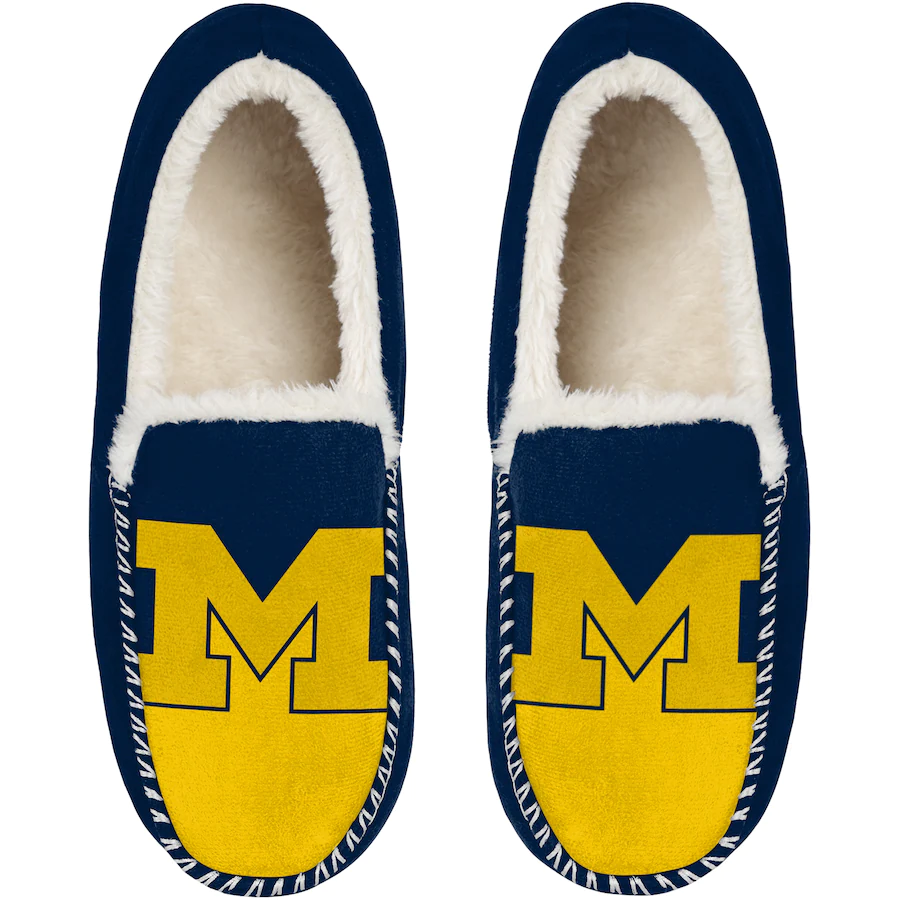 MICHIGAN WOLVERINES COLOR BLOCK MOCCASINS