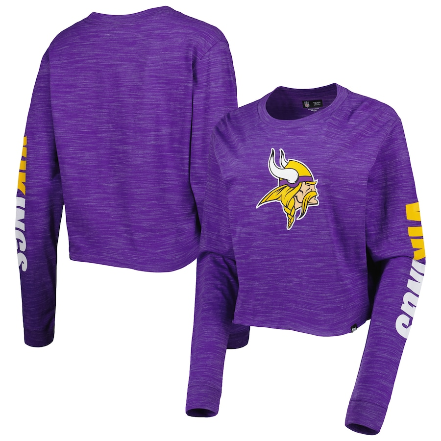 MINNESOTA VIKINGS MUJER SPACE DYE CROP TOP MANGA LARGA
