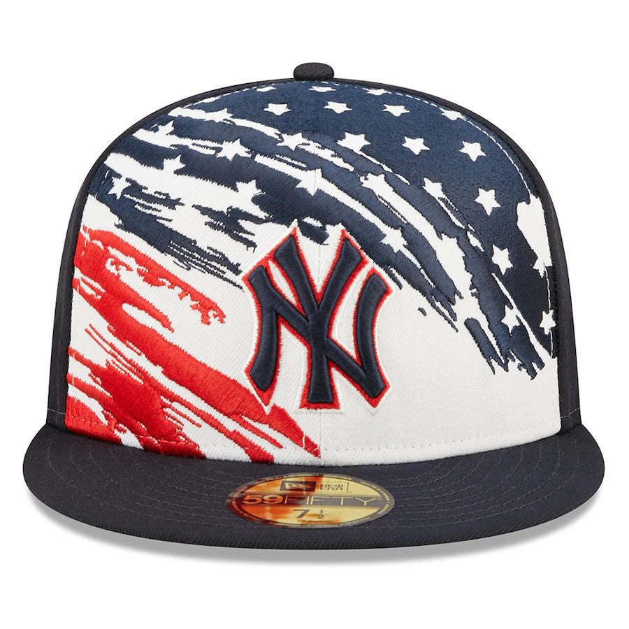 New York Yankees 2022 4th of July Stars and Stripes 59FIFTY Fitted Hat | Navy 59FIFTY 8