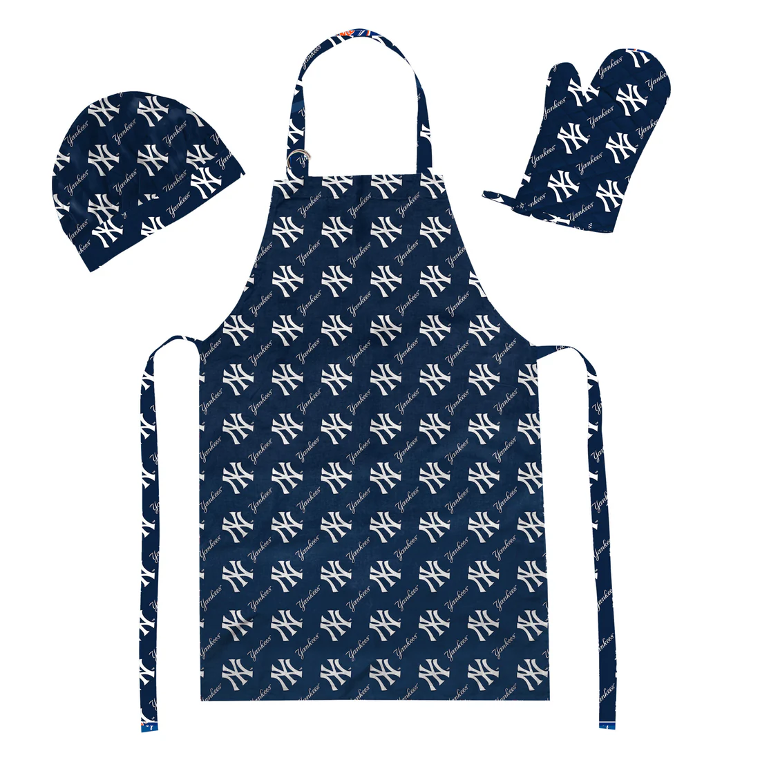 NEW YORK YANKEES 3 PIECE SET APRON MITT AND HAT