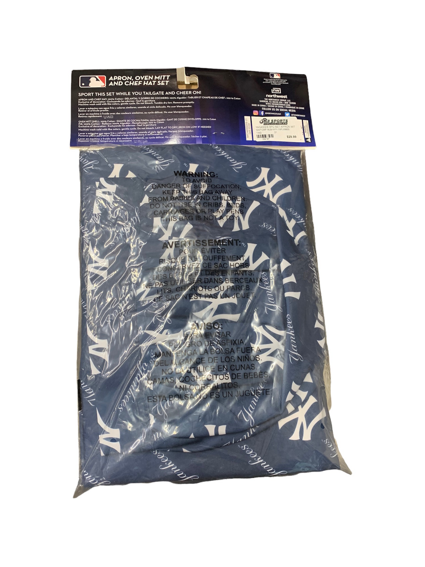 NEW YORK YANKEES 3PC SET APRON MITT HAT SET