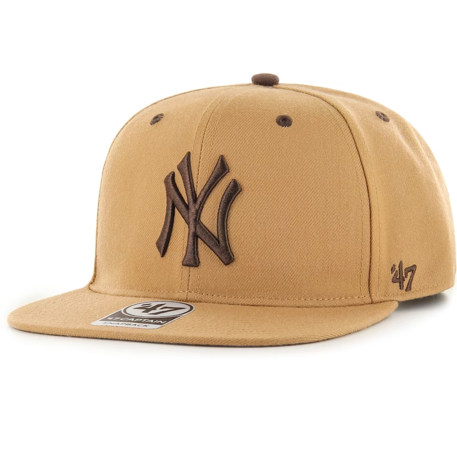 NEW YORK YANKEES 47 BRAND CAPTAIN ADJUSTABLE SNAPBACK HAT CAMEL JR S SPORTS