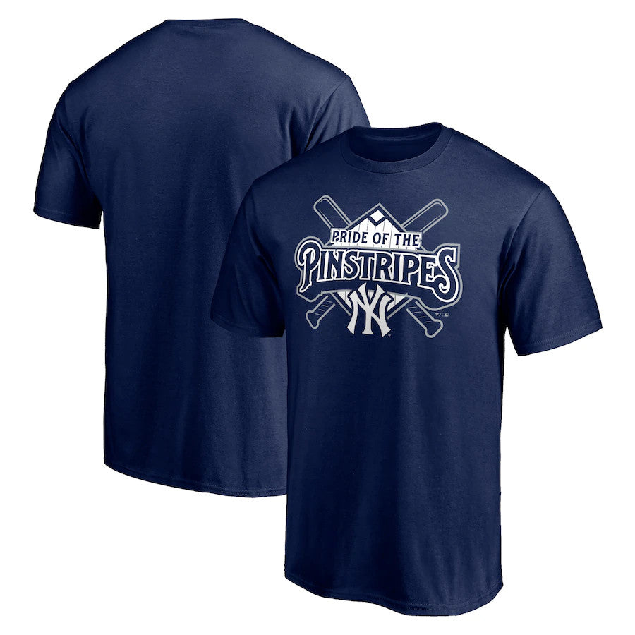 NEW YORK YANKEES HOMETOWN LOGO PINSTRIPES TEE