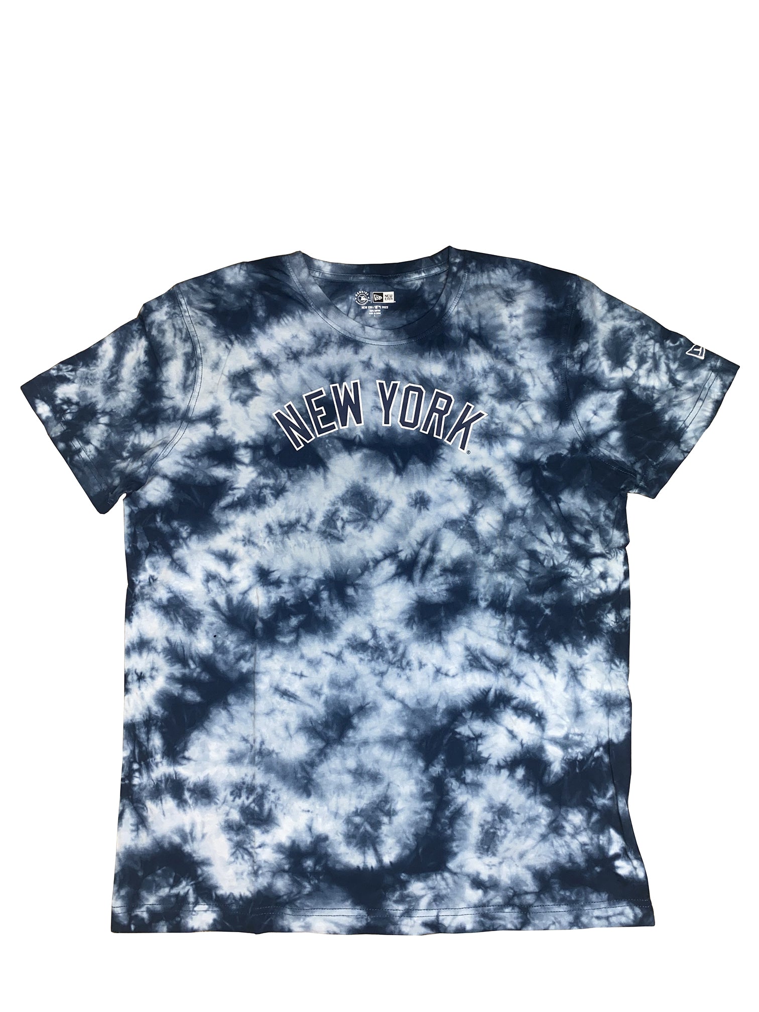 New York Yankees Liquid Blue V Tie Dye Double Sided T-Shirt Men's Size  Medium