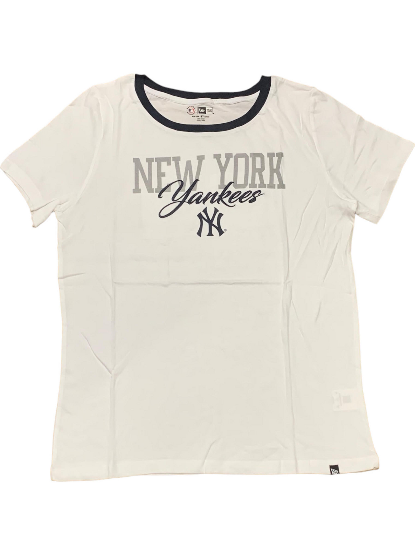 NEW YORK YANKEES WOMEN'S RINGER SCOOP LOGO TEE