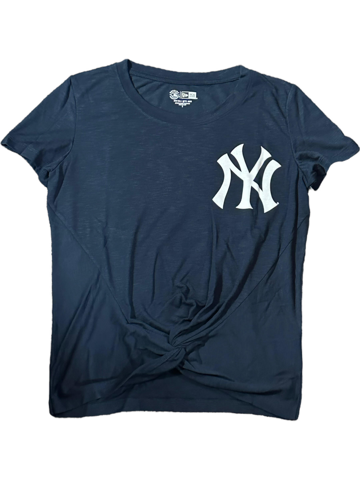CAMISETA MUJER NEW YORK YANKEES ESTAMPADO NUDO FRONTAL
