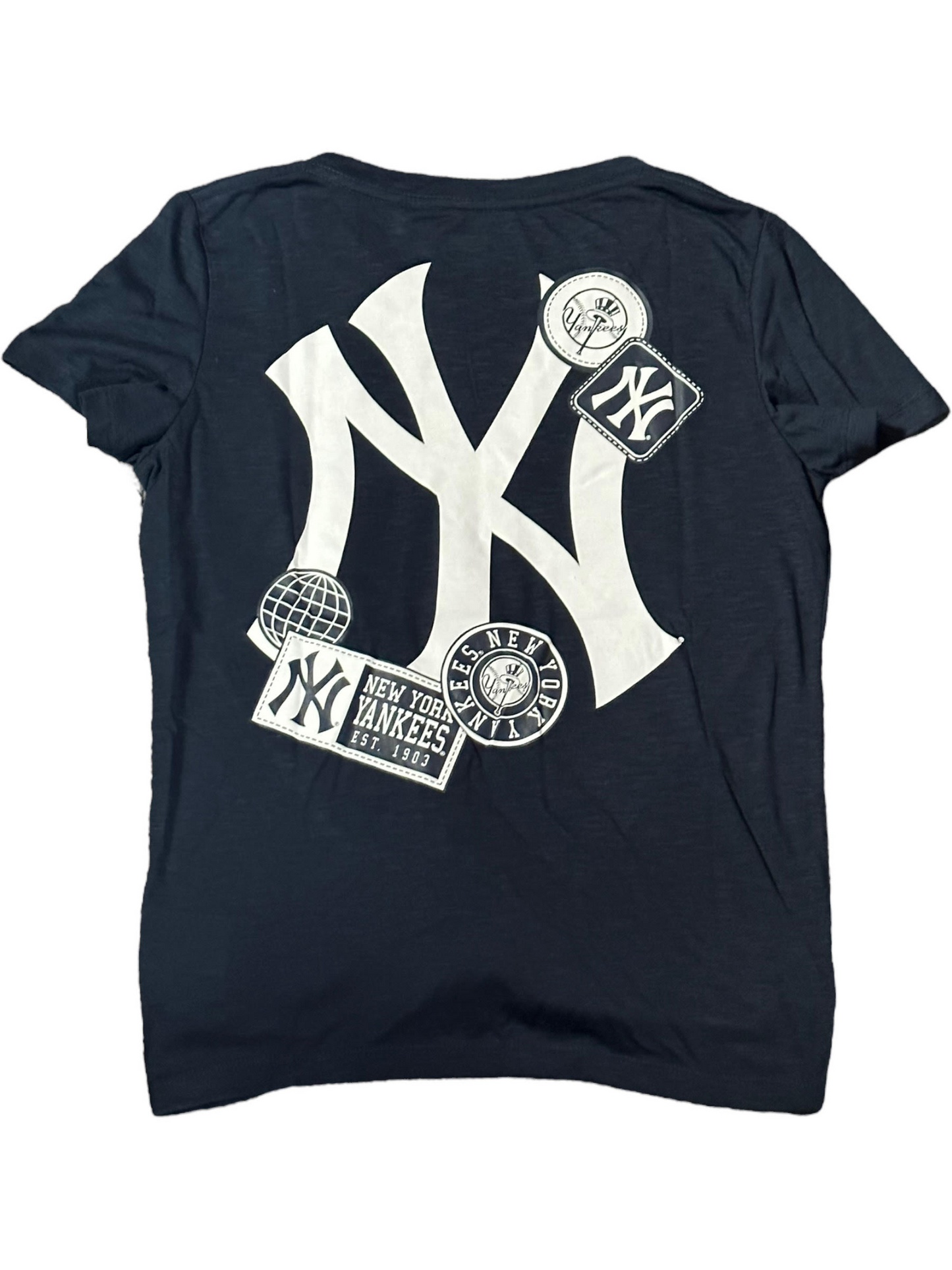 CAMISETA MUJER NEW YORK YANKEES ESTAMPADO NUDO FRONTAL