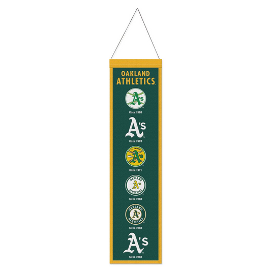 BANDERA DE LANA EVOLUTION DE 8" X 32" DE OAKLAND ATHLETICS
