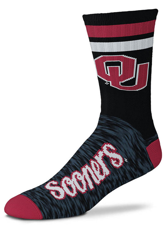 OKLAHOMA SOONERS BLACK SCRIPT SOCKS