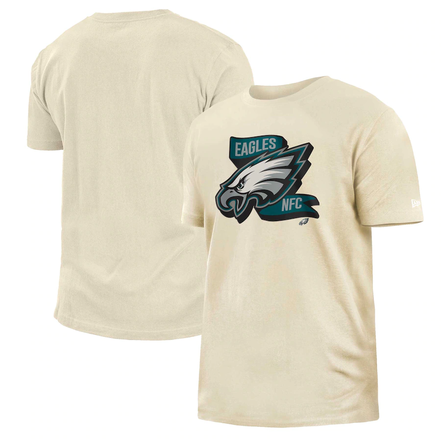 PHILADELPHIA EAGLES MEN S 2022 SIDELINE T SHIRT CREAM