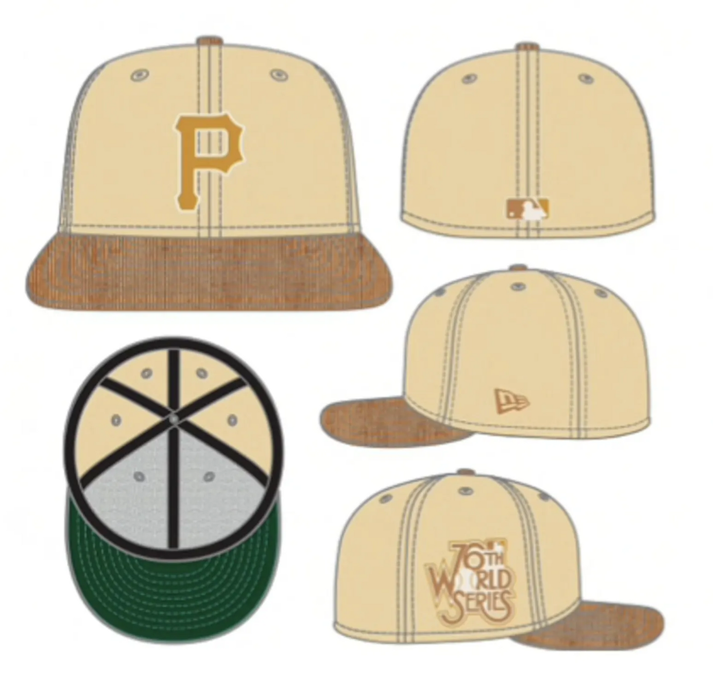 PITTSBURGH PIRATES CORD VISOR 59FIFTY FITTED HAT (CORDUROY BRIM)