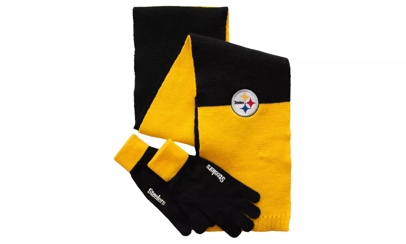 PITTSBURGH STEELERS COLORBLOCK SCARF SET