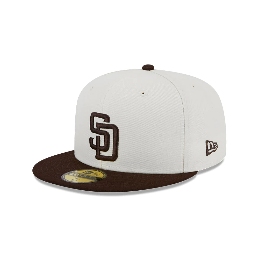 SAN DIEGO PADRES RETRO PATCH 59FIFTY FITTED HAT - CREAM/ BROWN