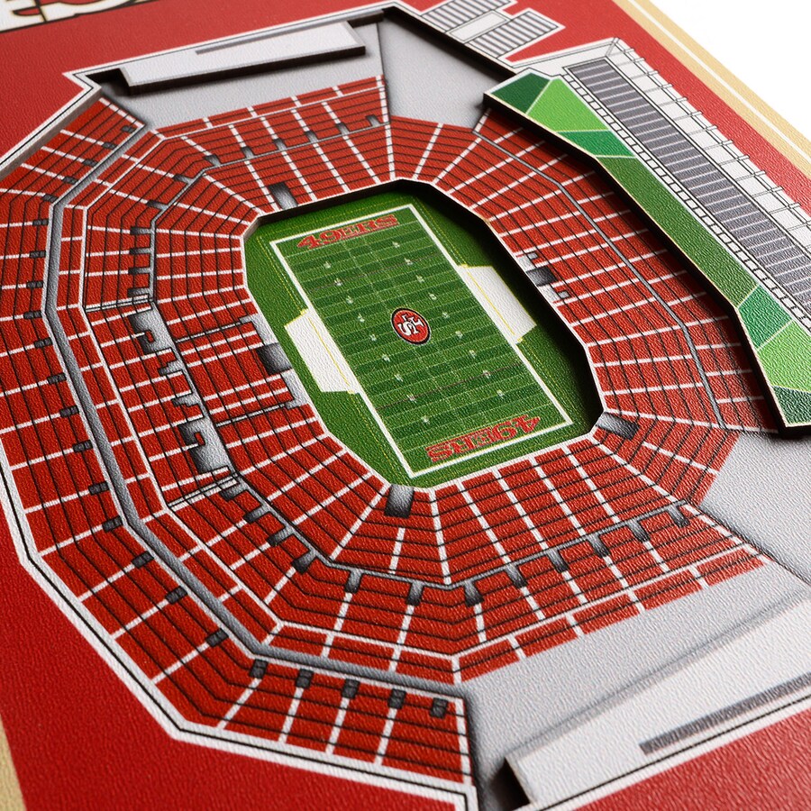 SAN FRANCISCO 49ERS 3D STADIUM VIEW BANNER DE MADERA