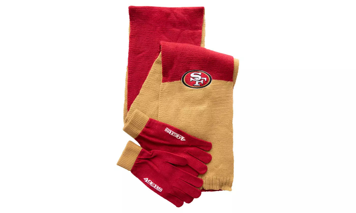 CONJUNTO DE BUFANDA COLORBLOCK DE LOS SAN FRANCISCO 49ERS