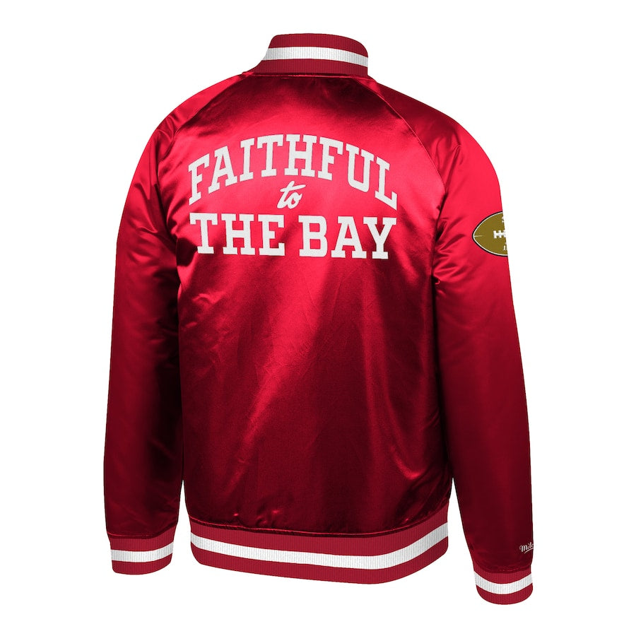SAN FRANCISCO 49ERS MEN'S FAITHFUL TO THE BAY SATIN JACKET