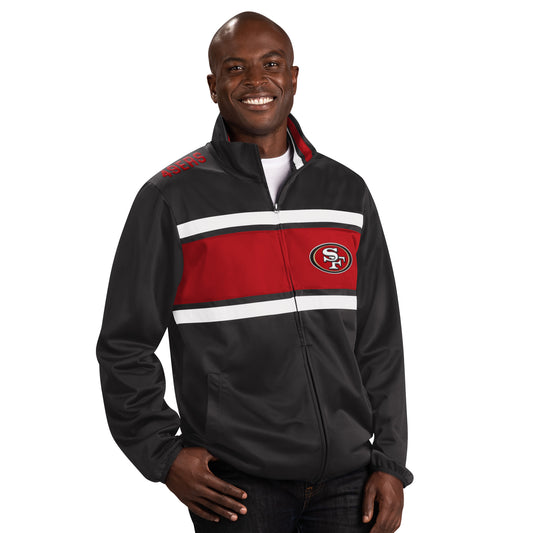 SAN FRANCISCO 49ERS MEN'S OFF TACKLE TRACK JACKET