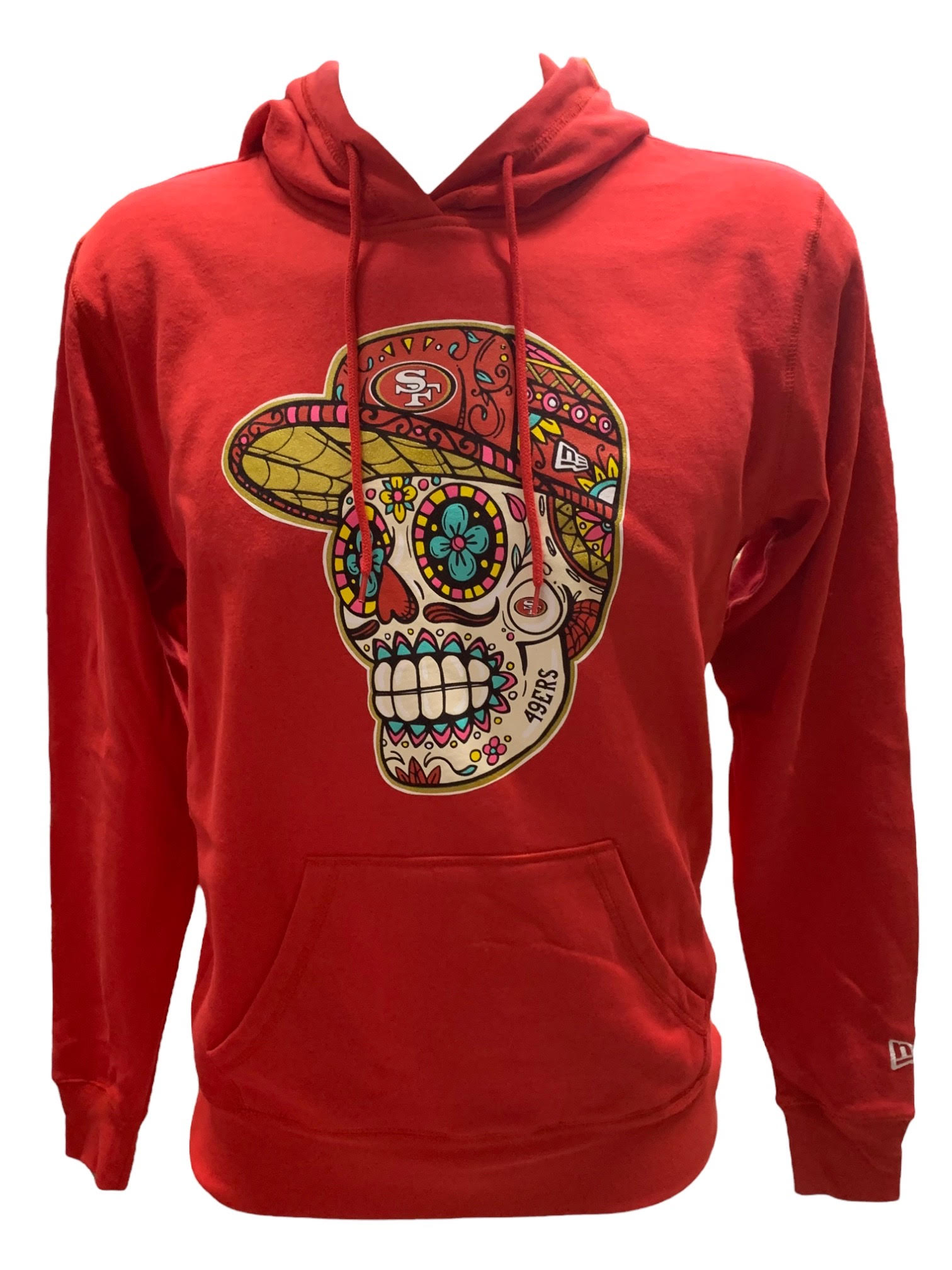 Red skull hoodie sales