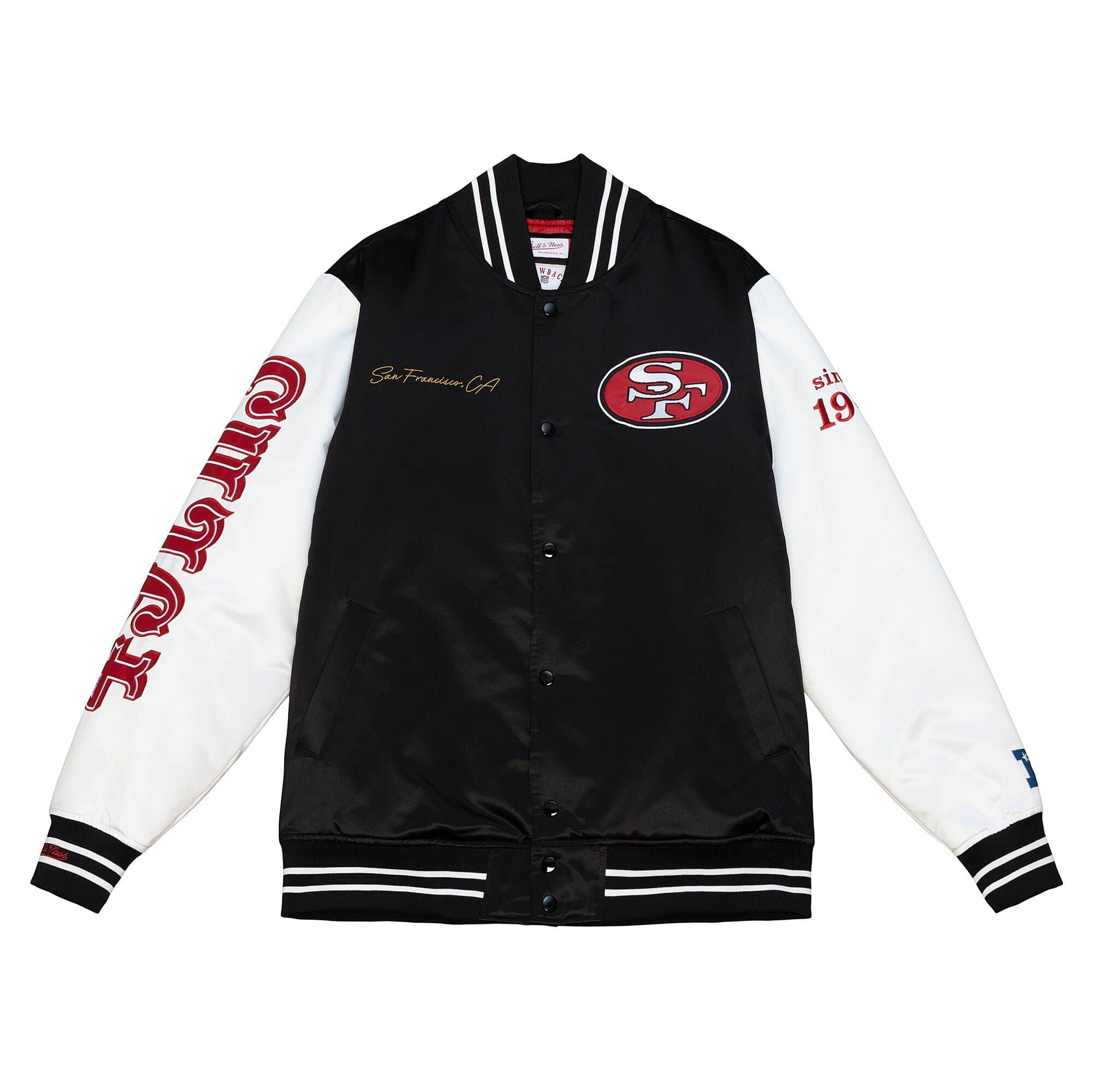 San Francisco 49ers Men's Team Origins Varsity Satin Jacket 22 / 4XL
