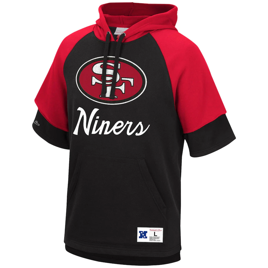 SAN FRANCISCO 49ERS SHORT SLEEVE FLEECE OODIE SWEATSHIRT