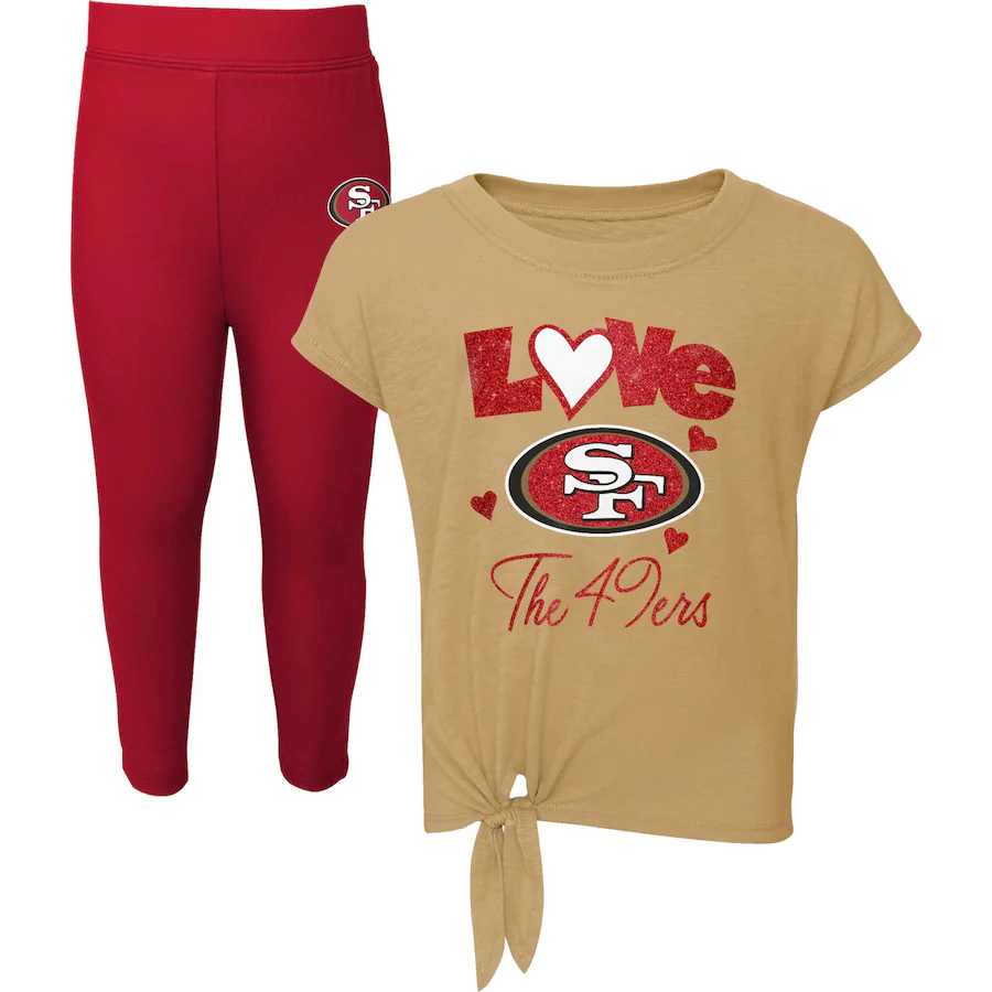 SAN FRANCISCO 49ERS TODDLER FOREVER LOVE SHIRT AND LEGGINGS