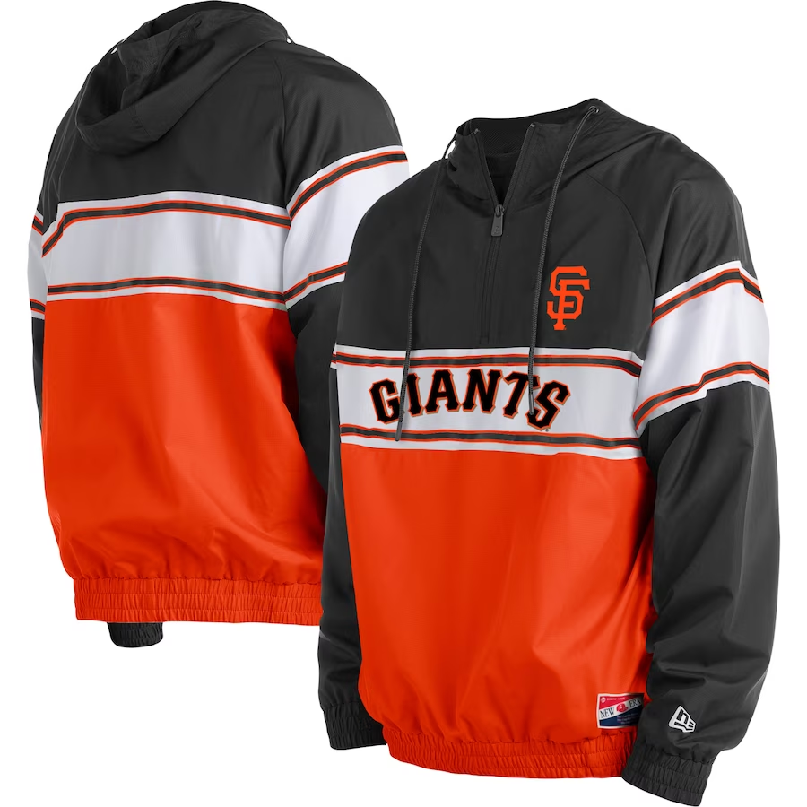 SAN FRANCISCO GIANTS MEN S TRI COLOR QUARTER ZIP WINDBREAKER