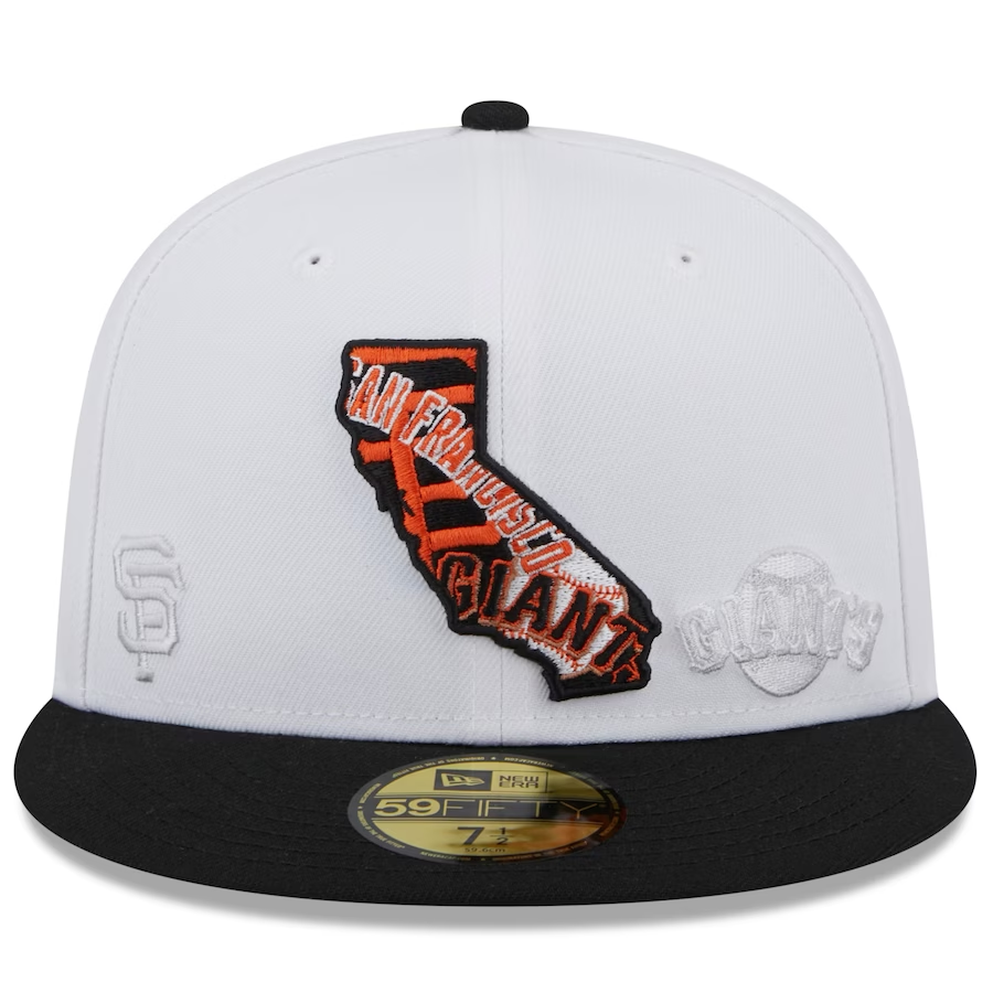 SAN FRANCISCO GIANTS STATE 59FIFTY FITTED HAT - WHITE/BLACK