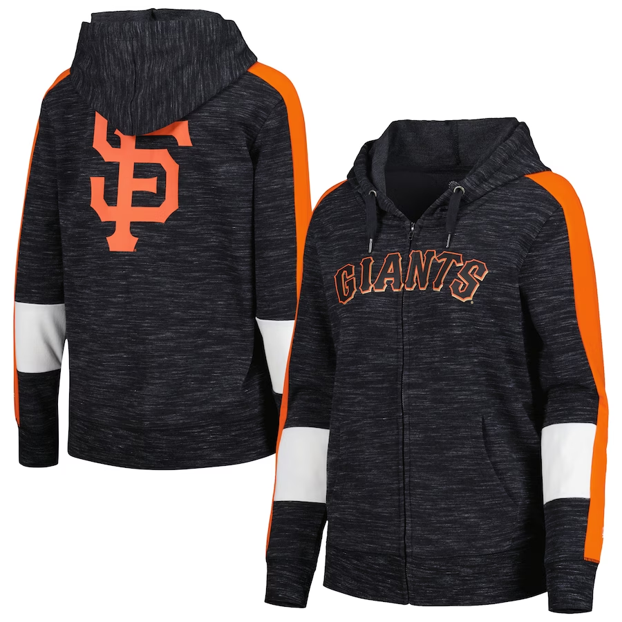 SAN FRANCISCO GIANTS WOMEN S FULL ZIP COLOR BLOCK HOODED SWEATSHIRT JR S SPORTS