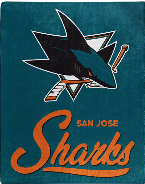 SAN JOSE SHARKS SIGNATURE 50"X60" RASCHEL THROW BLANKET