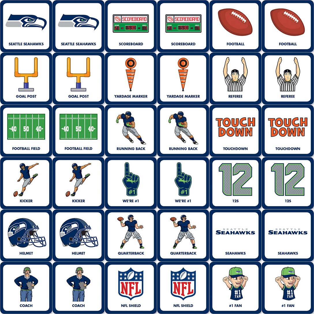 SEATTLE SEAHAWKS MATCHING GAME