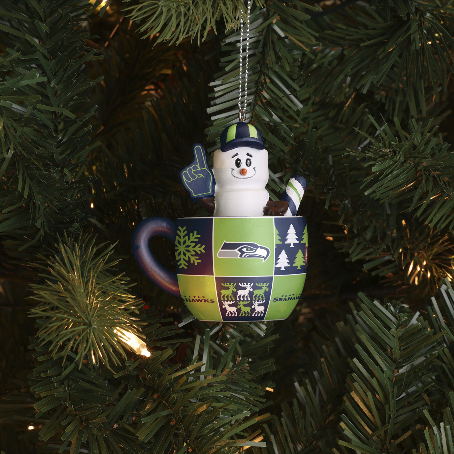 SEATTLE SEAHAWKS SMORES TAZA ADORNO DE NAVIDAD