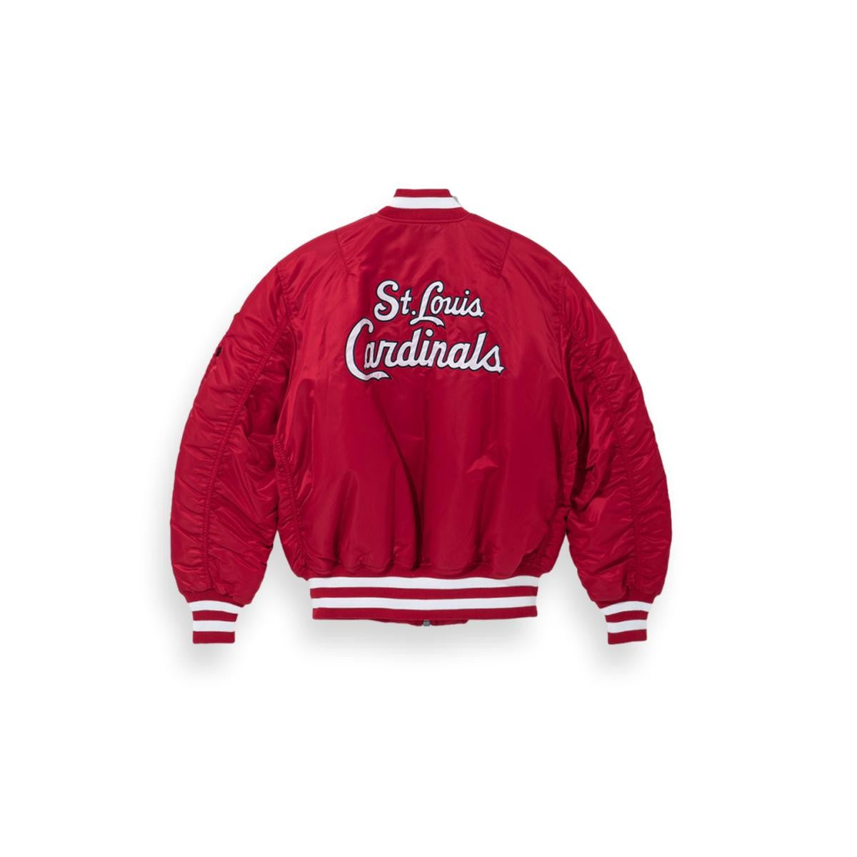 ST LOUIS CARDINALS MEN'S ALPHA INDUSTRIES REVERSIBLE BOMBER JACKET